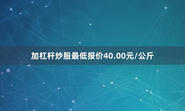 加杠杆炒股最低报价40.00元/公斤
