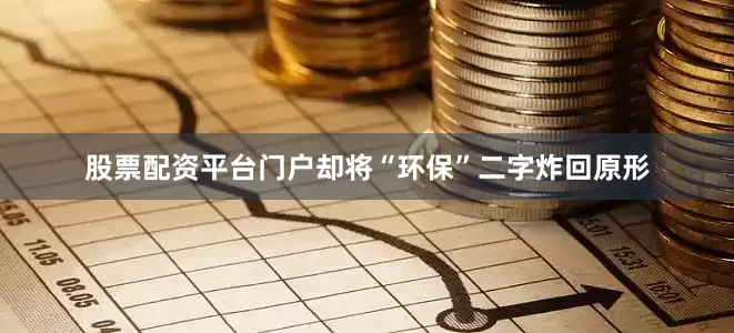 股票配资平台门户却将“环保”二字炸回原形